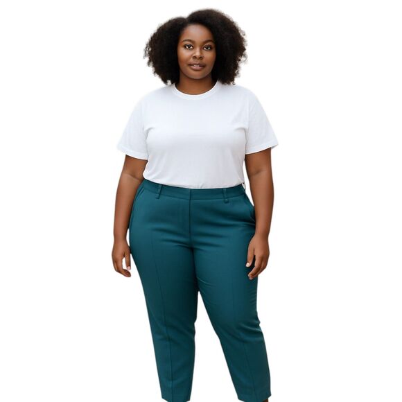 Halogen Plus Size Dark Green Dress or Casual Pant | Stretch Careerwear | Size 16 - Picture 1 of 12